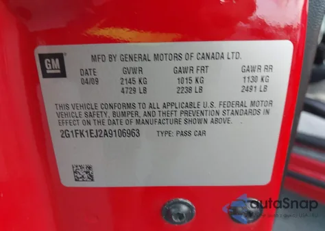 2010 Chevrolet Camaro 2Ss z USA, uszkodzony, nr VIN 2G1FK1EJ2A9106963